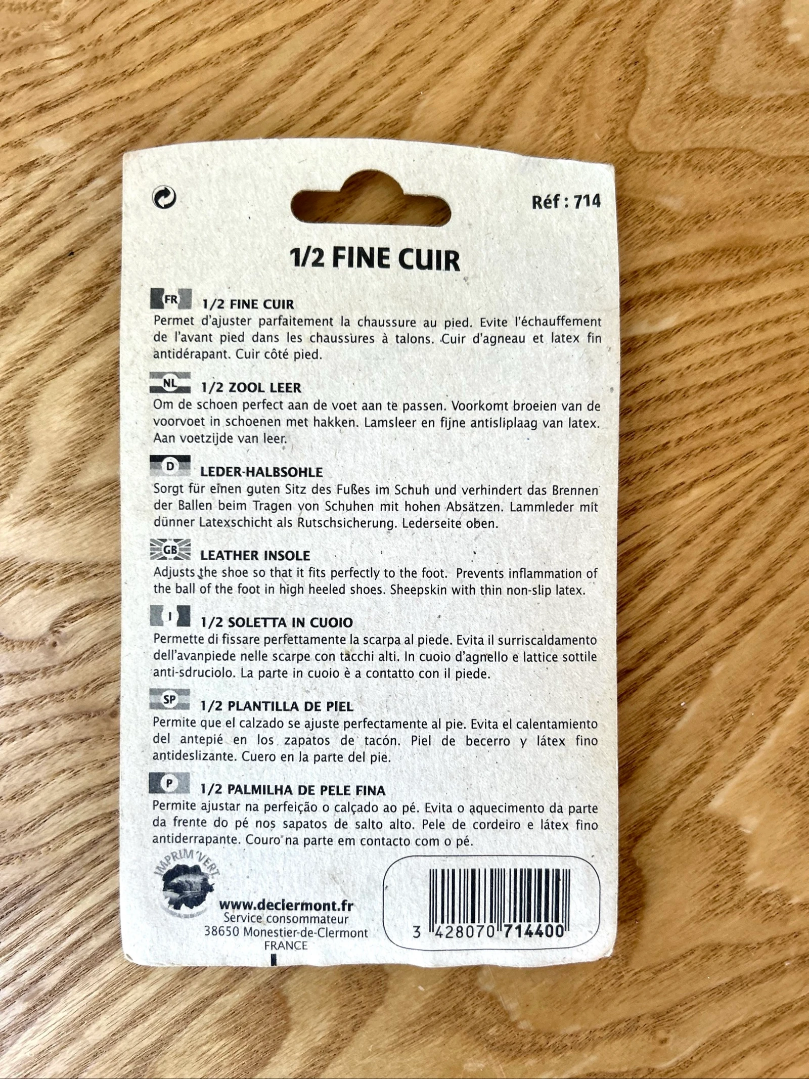 4 semelles en cuir camel pour chaussures Pointure 39 à 41 DeClermont  – photo 3